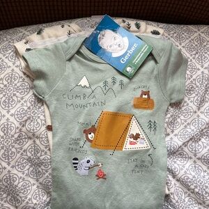 Gerber Green Short Sleeve Tee with Camping Design